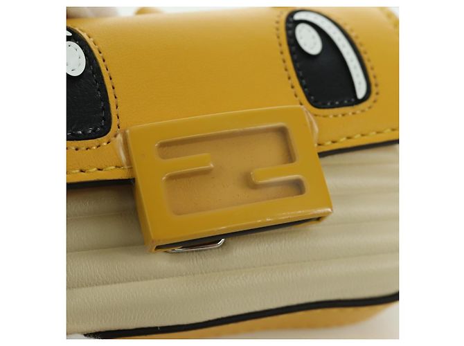 Borsa a secchiello Nano Drago in pelle FENDI x FRGMT x POKMON Gialla Auth 166960SM Argento Giallo - vista 23