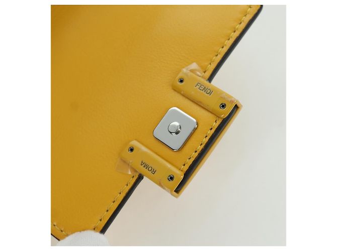 Borsa a secchiello Nano Drago in pelle FENDI x FRGMT x POKMON Gialla Auth 166960SM Argento Giallo - vista 24