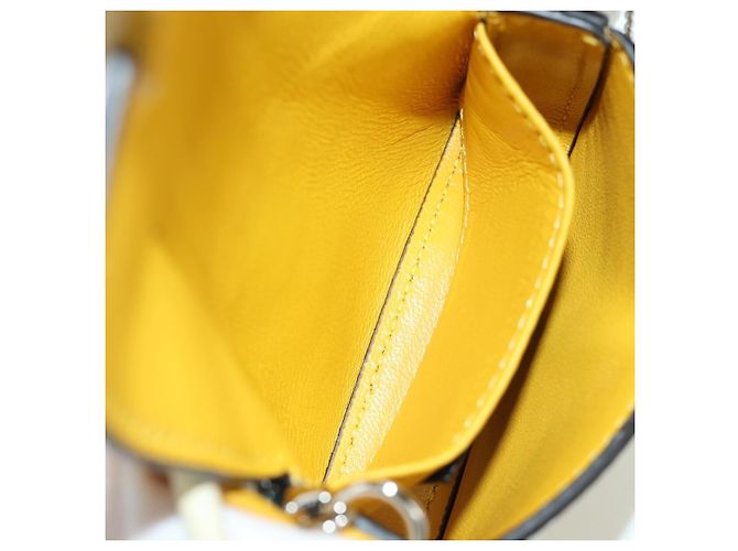 Borsa a secchiello Nano Drago in pelle FENDI x FRGMT x POKMON Gialla Auth 166960SM Argento Giallo - vista 29