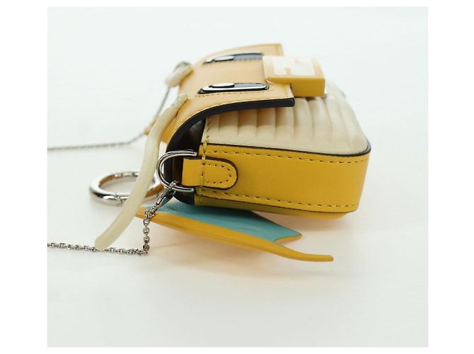 Borsa a secchiello Nano Drago in pelle FENDI x FRGMT x POKMON Gialla Auth 166960SM Argento Giallo - vista 3