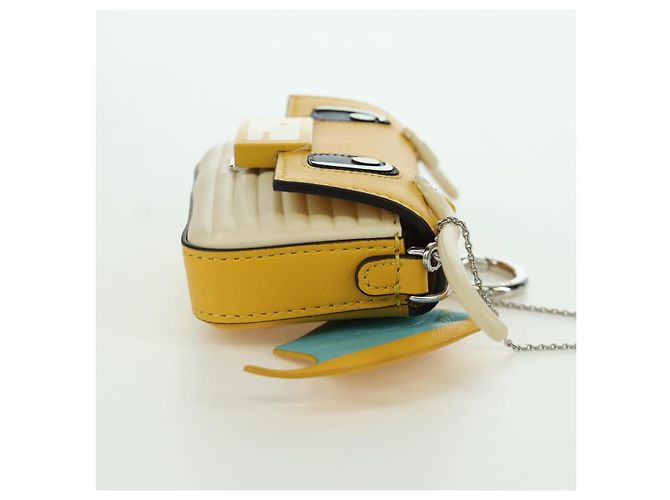 Borsa a secchiello Nano Drago in pelle FENDI x FRGMT x POKMON Gialla Auth 166960SM Argento Giallo - vista 4