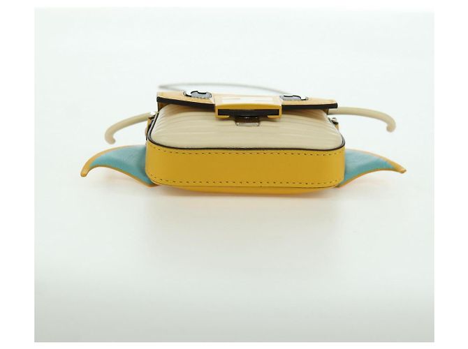 Borsa a secchiello Nano Drago in pelle FENDI x FRGMT x POKMON Gialla Auth 166960SM Argento Giallo - vista 5