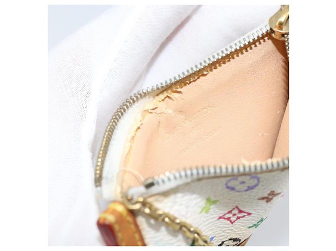 LOUIS VUITTON Monogramm Multicolor Pochette Cles Tasche Weiß M92655 Auth LNZ175 - Ansicht 10
