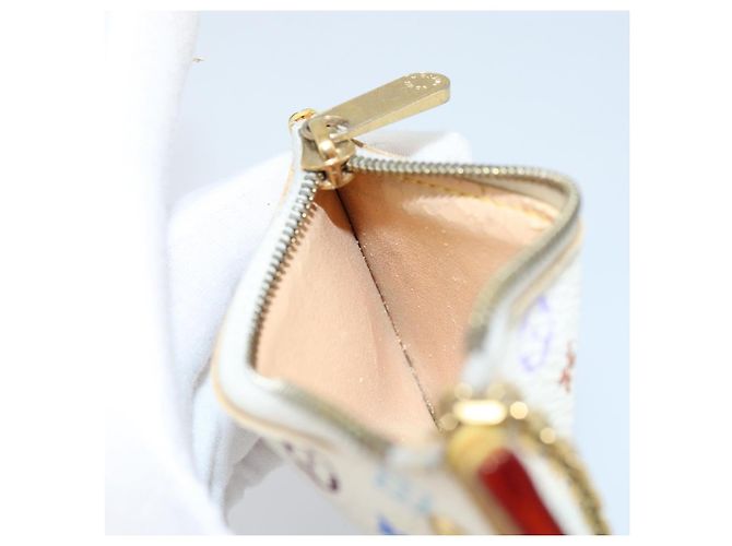 LOUIS VUITTON Monogramm Multicolor Pochette Cles Tasche Weiß M92655 Auth LNZ175 - Ansicht 17