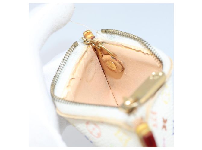 LOUIS VUITTON Monogramm Multicolor Pochette Cles Tasche Weiß M92655 Auth LNZ175 - Ansicht 18