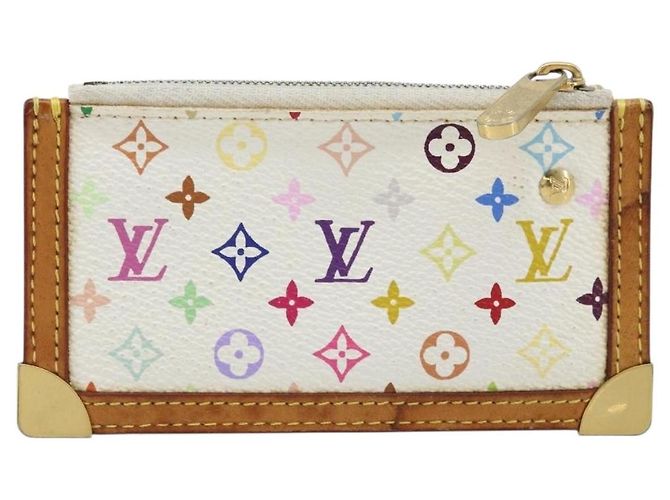 LOUIS VUITTON Monogramm Multicolor Pochette Cles Tasche Weiß M92655 Auth LNZ175 - Ansicht 2