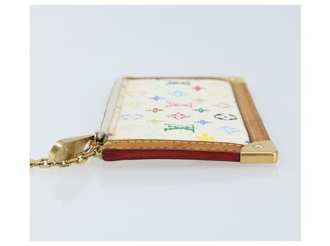 LOUIS VUITTON Monogramm Multicolor Pochette Cles Tasche Weiß M92655 Auth LNZ175 - Ansicht 4