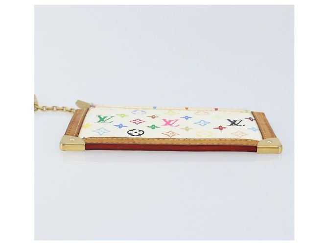 LOUIS VUITTON Monogramm Multicolor Pochette Cles Tasche Weiß M92655 Auth LNZ175 - Ansicht 6