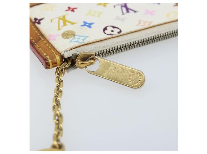 LOUIS VUITTON Monogramm Multicolor Pochette Cles Tasche Weiß M92655 Auth LNZ175 - Ansicht 9