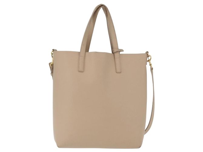 Saint Laurent Tote Bag aus Leder 2 in 1 beige gold Auth BA10070 Golden - Ansicht 13