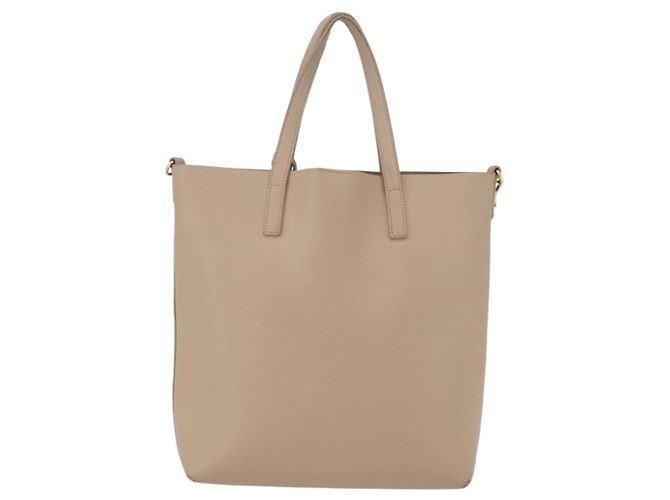 Saint Laurent Tote Bag aus Leder 2 in 1 beige gold Auth BA10070 Golden - Ansicht 2