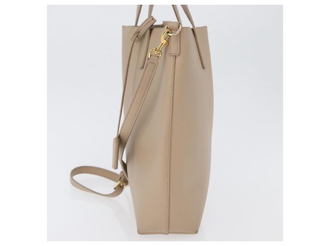 Saint Laurent Tote Bag aus Leder 2 in 1 beige gold Auth BA10070 Golden - Ansicht 3