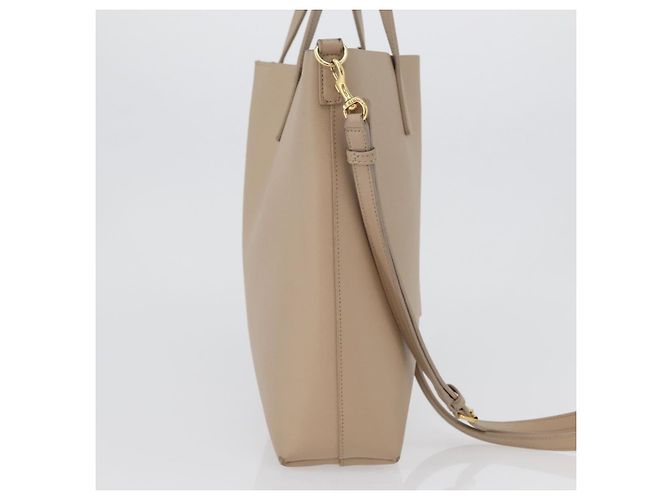 Saint Laurent Tote Bag aus Leder 2 in 1 beige gold Auth BA10070 Golden - Ansicht 4