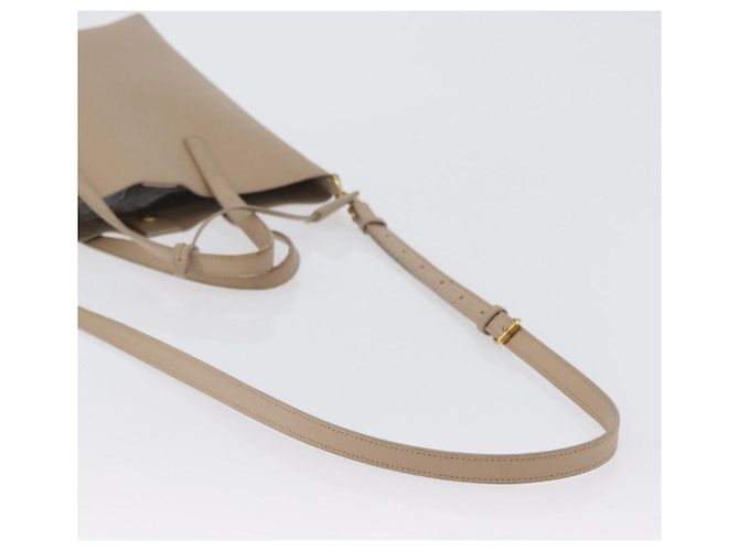 Saint Laurent Tote Bag aus Leder 2 in 1 beige gold Auth BA10070 Golden - Ansicht 9