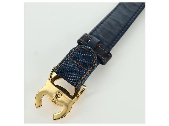 Cintura in denim CHANEL COCO Mark 29,9"" Blu CC Auth LNZ132M - vista 11