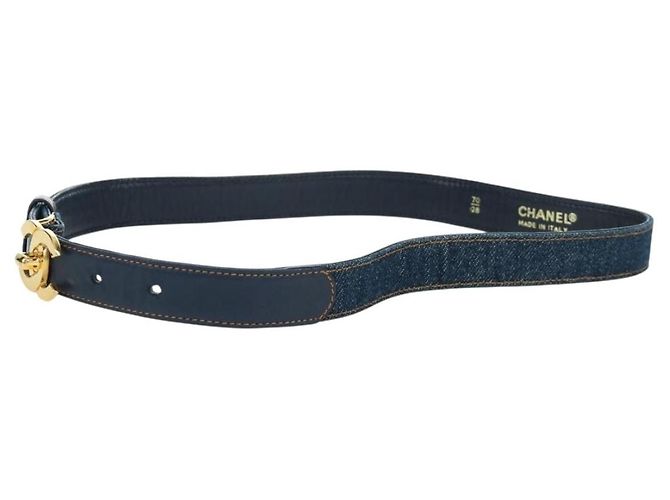 Cintura in denim CHANEL COCO Mark 29,9"" Blu CC Auth LNZ132M - vista 3