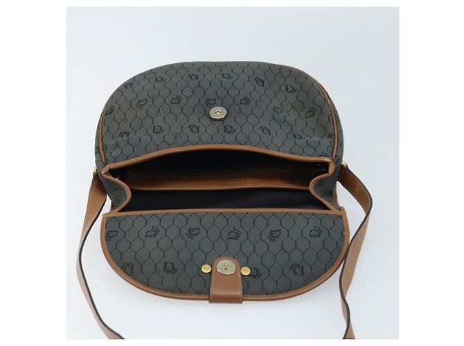 Borsa a spalla in tela a nido d'ape Christian Dior nera e oro Auth 173449 Nero D'oro - vista 10