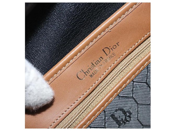 Borsa a spalla in tela a nido d'ape Christian Dior nera e oro Auth 173449 Nero D'oro - vista 11