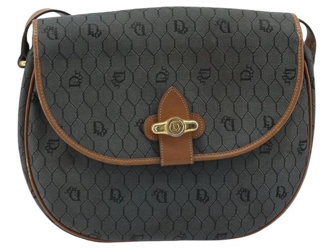 Borsa a spalla in tela a nido d'ape Christian Dior nera e oro Auth 173449 Nero D'oro - vista 13