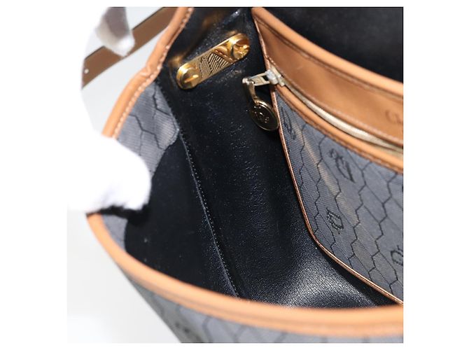 Borsa a spalla in tela a nido d'ape Christian Dior nera e oro Auth 173449 Nero D'oro - vista 19