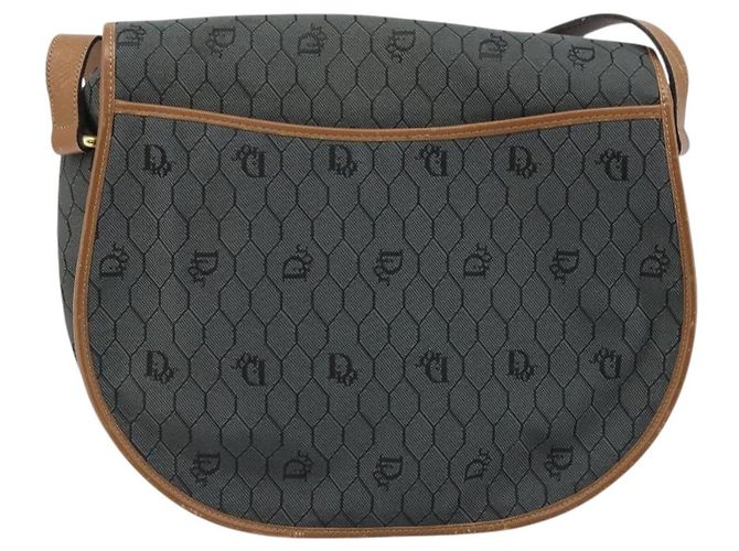 Borsa a spalla in tela a nido d'ape Christian Dior nera e oro Auth 173449 Nero D'oro - vista 2