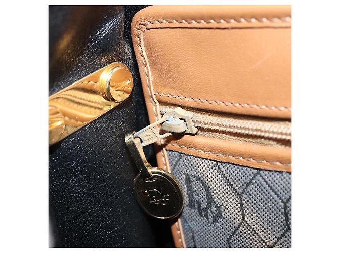 Borsa a spalla in tela a nido d'ape Christian Dior nera e oro Auth 173449 Nero D'oro - vista 20