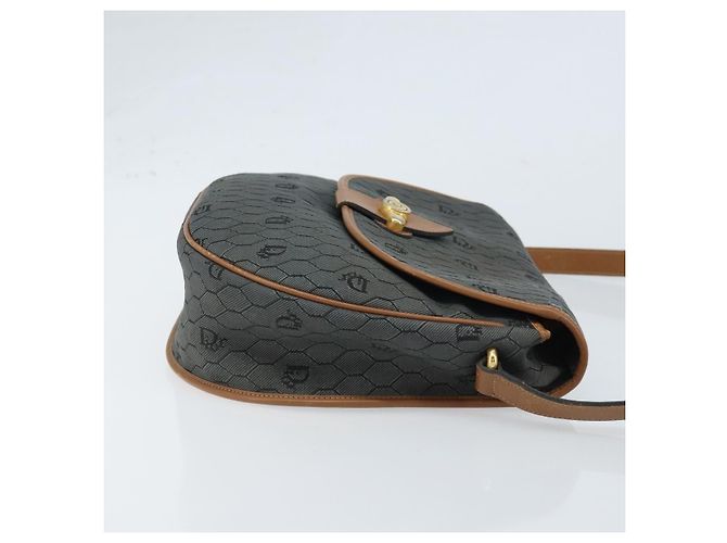 Borsa a spalla in tela a nido d'ape Christian Dior nera e oro Auth 173449 Nero D'oro - vista 3