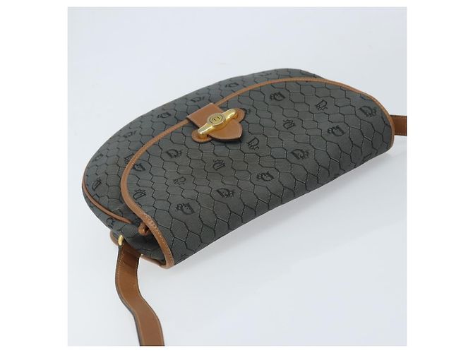 Borsa a spalla in tela a nido d'ape Christian Dior nera e oro Auth 173449 Nero D'oro - vista 6