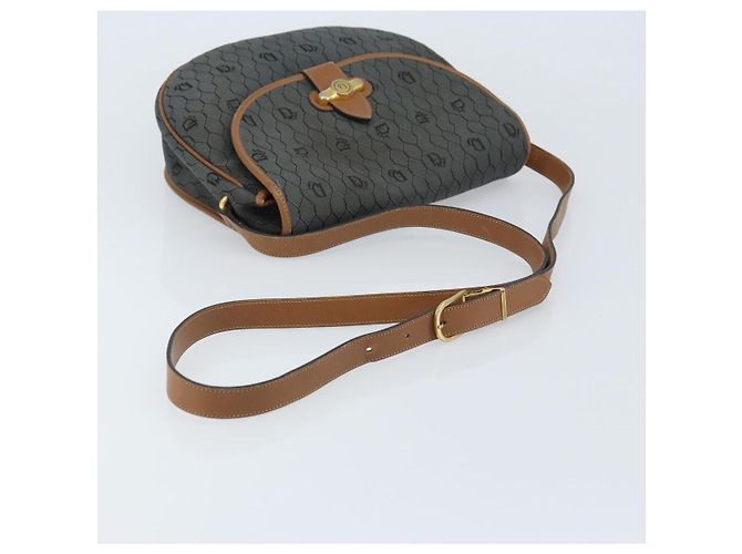 Borsa a spalla in tela a nido d'ape Christian Dior nera e oro Auth 173449 Nero D'oro - vista 7