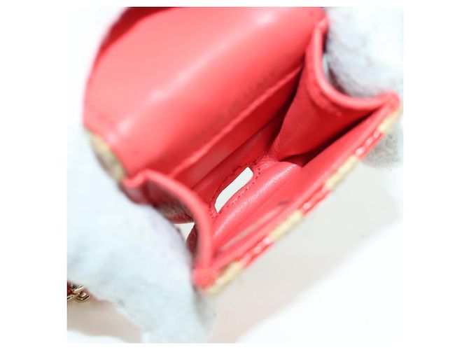 Custodia per AirPods CHANEL in rafia rossa e oro CC Auth 165839SAM Rosso D'oro - vista 10
