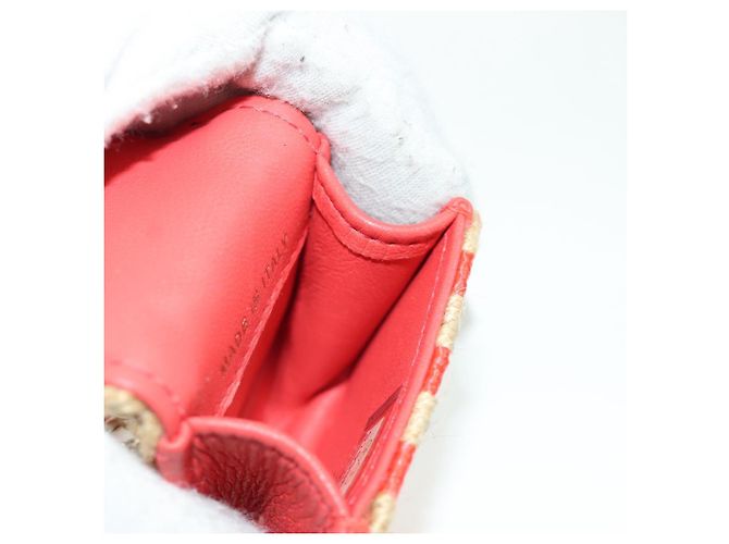 Custodia per AirPods CHANEL in rafia rossa e oro CC Auth 165839SAM Rosso D'oro - vista 21