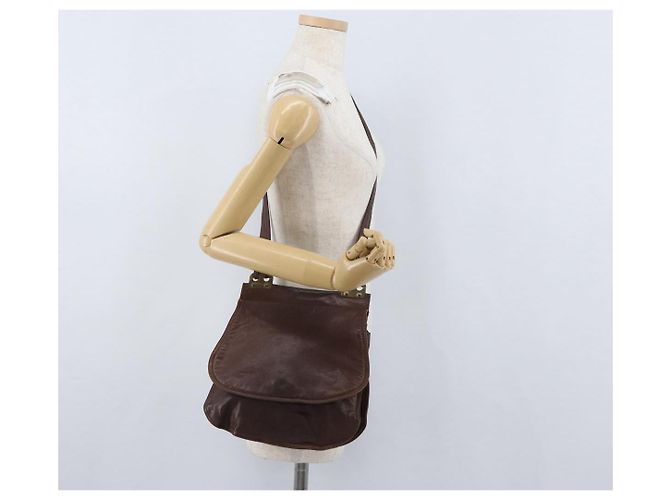 Borsa a Spalla in Pelle Marrone Auth bs33558 di BOTTEGA VENETA - vista 20