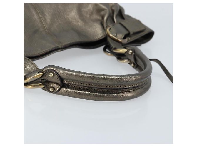 Borsa a mano in pelle Gancini Salvatore Ferragamo oro Auth LNZ099 - vista 7