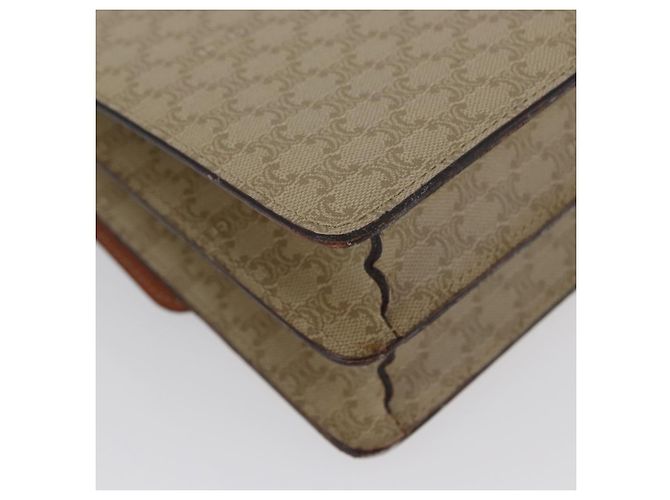 Céline Borsa a mano in tela Macadam CELINE PVC beige oro Auth mr2012 D'oro - vista 16