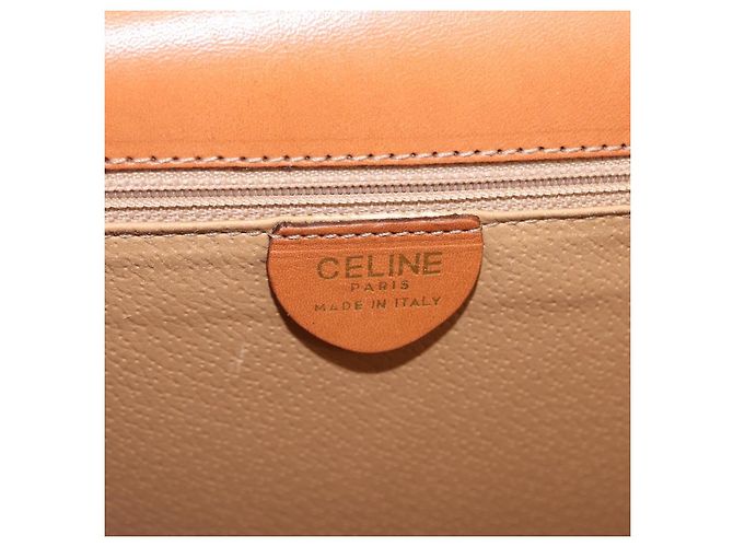 Céline Borsa a mano in tela Macadam CELINE PVC beige oro Auth mr2012 D'oro - vista 20