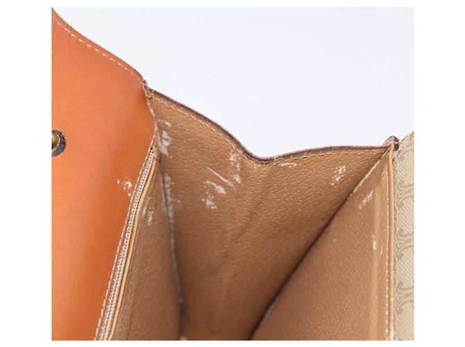 Céline Borsa a mano in tela Macadam CELINE PVC beige oro Auth mr2012 D'oro - vista 21