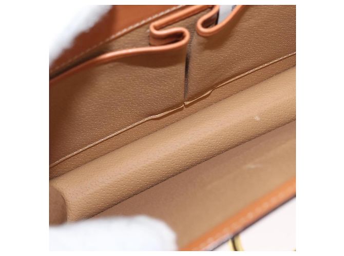 Céline Borsa a mano in tela Macadam CELINE PVC beige oro Auth mr2012 D'oro - vista 22