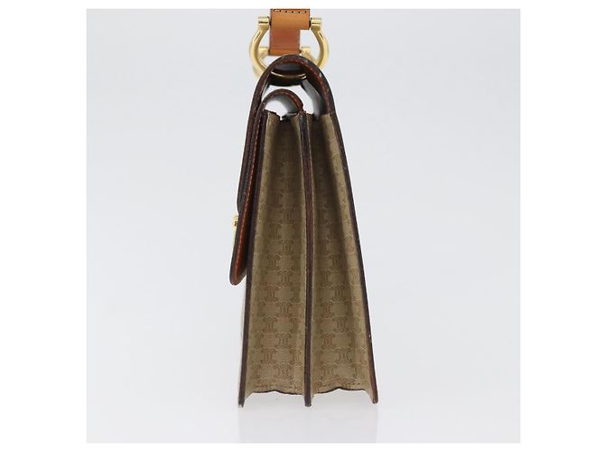 Céline Borsa a mano in tela Macadam CELINE PVC beige oro Auth mr2012 D'oro - vista 3