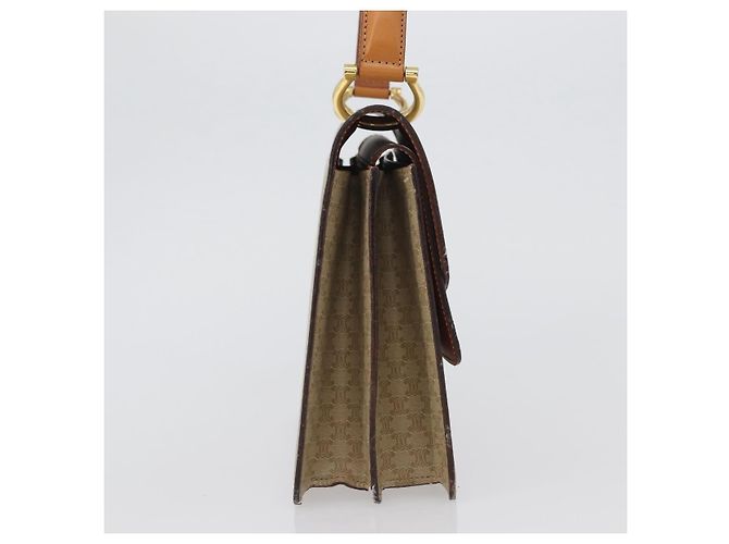 Céline Borsa a mano in tela Macadam CELINE PVC beige oro Auth mr2012 D'oro - vista 4