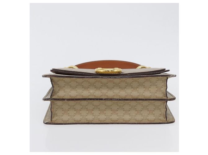Céline Borsa a mano in tela Macadam CELINE PVC beige oro Auth mr2012 D'oro - vista 5