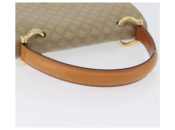 Céline Borsa a mano in tela Macadam CELINE PVC beige oro Auth mr2012 D'oro - vista 7