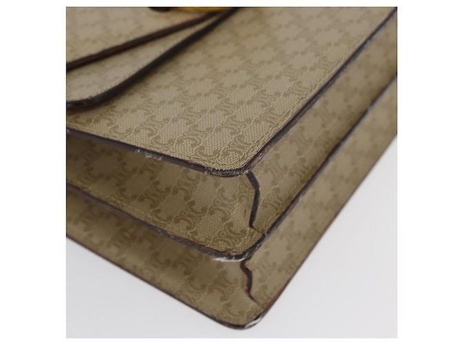 Céline Borsa a mano in tela Macadam CELINE PVC beige oro Auth mr2012 D'oro - vista 8