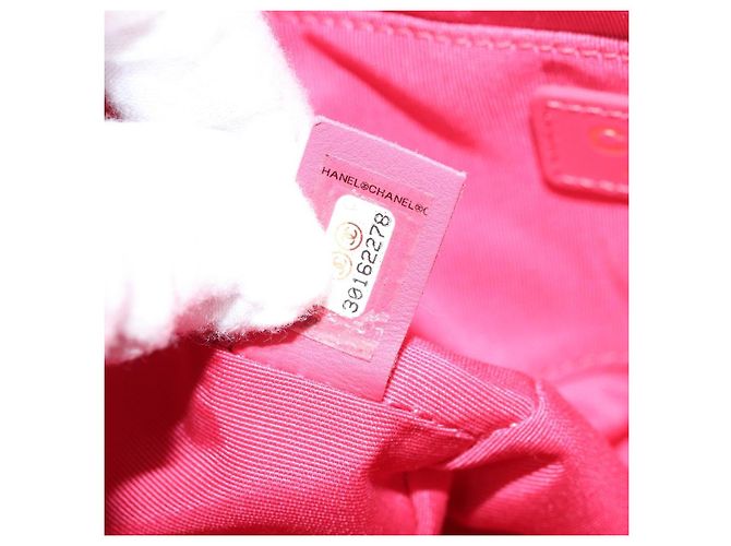 CHANEL Sac à épaule matelassé chaîne en fourrure rose or CC Auth LNZ158SM Doré - vue 11