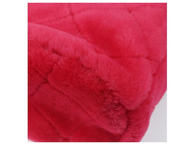 CHANEL Sac à épaule matelassé chaîne en fourrure rose or CC Auth LNZ158SM Doré - vue 16