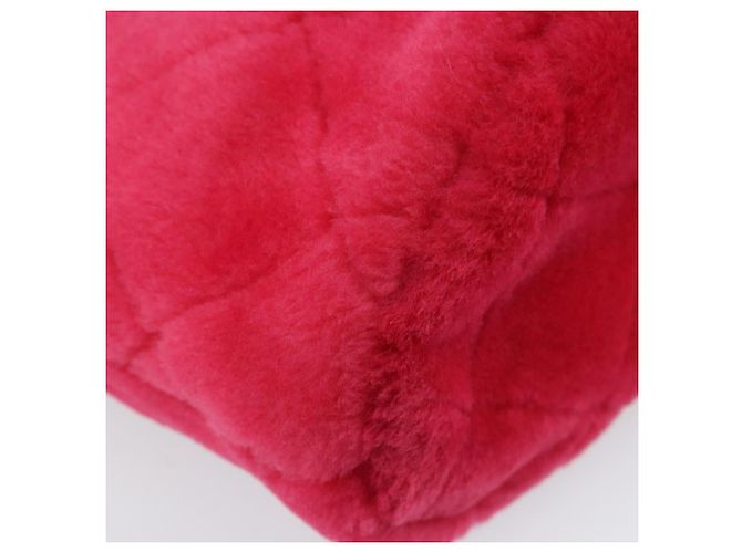 CHANEL Sac à épaule matelassé chaîne en fourrure rose or CC Auth LNZ158SM Doré - vue 17