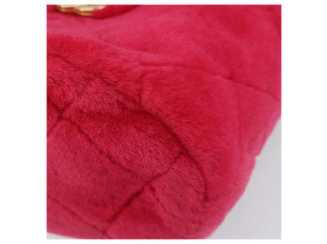 CHANEL Sac à épaule matelassé chaîne en fourrure rose or CC Auth LNZ158SM Doré - vue 8