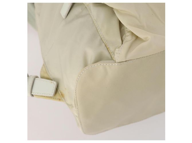 PRADA Backpack Nylon Beige Silver Auth bs33075 Silvery - view 17