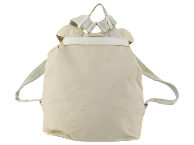 PRADA Backpack Nylon Beige Silver Auth bs33075 Silvery - view 2