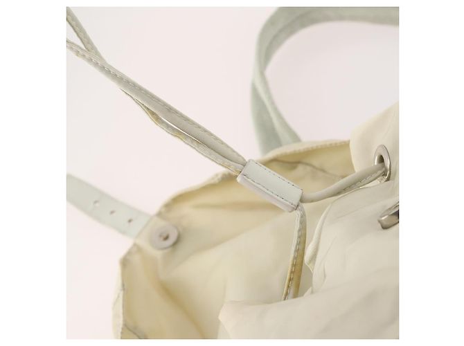 PRADA Backpack Nylon Beige Silver Auth bs33075 Silvery - view 21