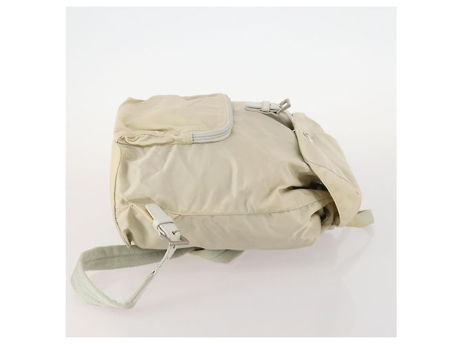 PRADA Backpack Nylon Beige Silver Auth bs33075 Silvery - view 3